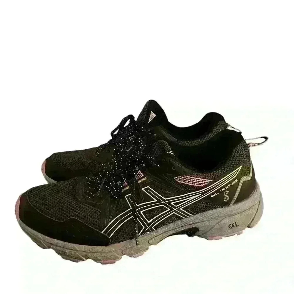 Women's ASICS Gel Venture 8 Black Running Shoes Sneakers Size 9.5